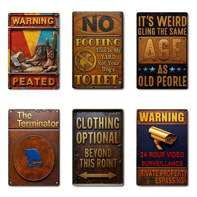 Metal Tin Poster Visual Effect Wall Art Decor Art Painting Retro Plaque Poster for Bar Club Wall Decor Retro Home Wall Plate