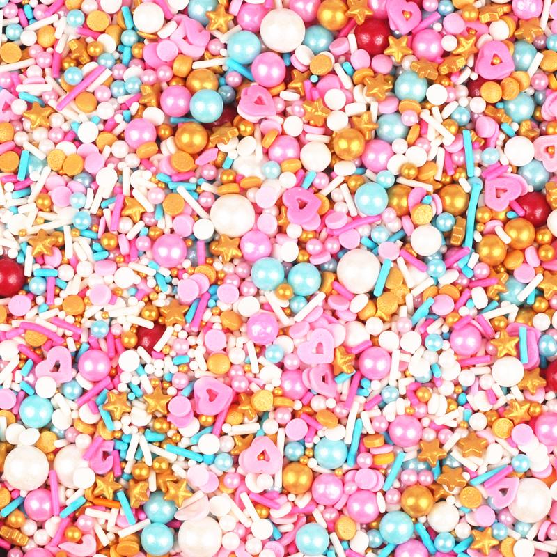 Decorações de Bolo de Pérolas de Açúcar Brancas, Douradas e Prateadas - Bolinhas Redondas para Confeitaria, Sorvete e Panificação - Pérolas de Açúcar Coloridas Mistas em Forma de Agulha.