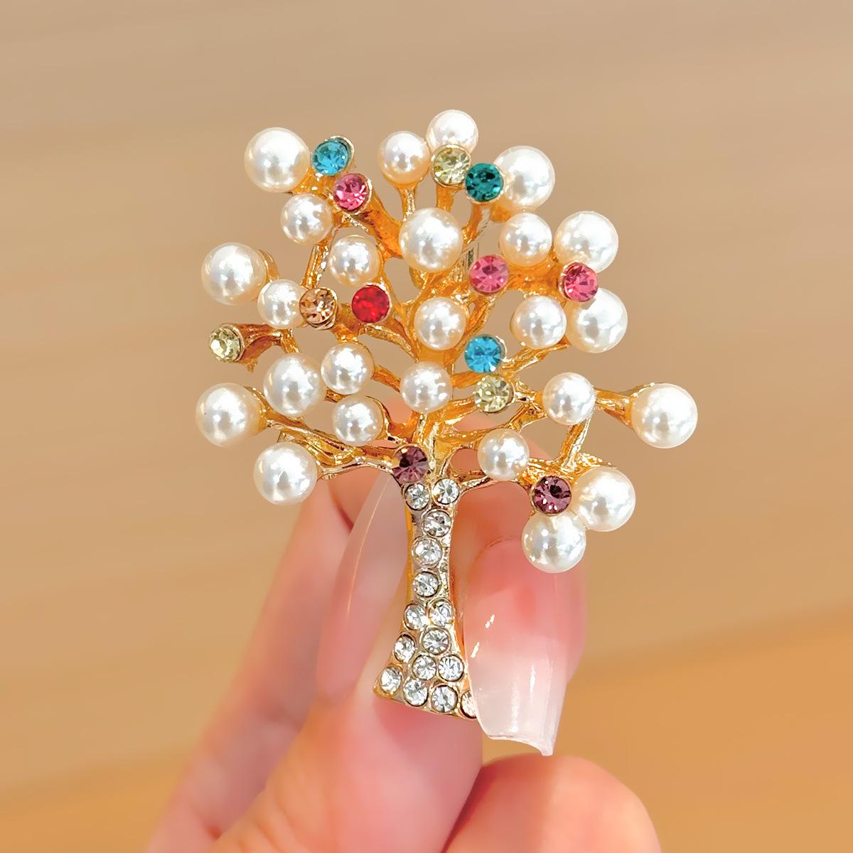 

Украшенная жемчугом брошь в виде рождественской елки, Ниша, Высококачественная булавка в виде темперамента, Дерево жизни, Пальто-корсаж, Пальто, Аксессуары для одежды