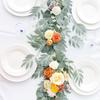 Artificial Flower Wreath Champagne Rattan Garland Ornament Decor for Table Centerpiece Wedding Arch Wreath Wall X3UC