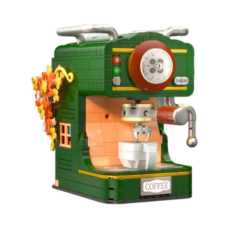 Retro Telephone Projector Coffee Machine Building Block Model Puzzle Assembled Toy Gifts For Boys And Girls