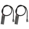2Pcs PWM Fan Hub 5 Way 4Pin 13.8in Cable Length Widely Compatible PC Fan Adapter Cable