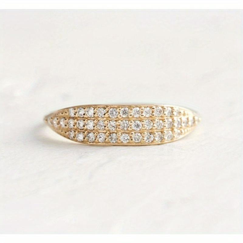 

1Pc Stylish and Simple Multi-functional Stylish Inlaid Synthetic Zircon Ring, Suitable for Daily Wear 10 золотой