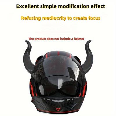 2 Stück Schlafende Dämonenhörner Motorradhelm Aufkleber - Langlebiges ABS-Harz, Hochgeschwindigkeits-Rennstil Zubehör für Motorräder & Helme