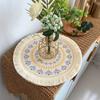 Bohemian Braided Weave Round Woven Placemats Heat Resistant Non-Slip Bohemian Placemat Tassel Jute Placemats Kitchen Table