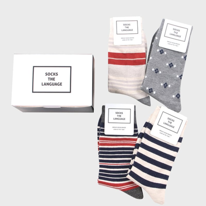 

НОСКИ ЯЗЫК Кремовые носки 4ШТ. FREE