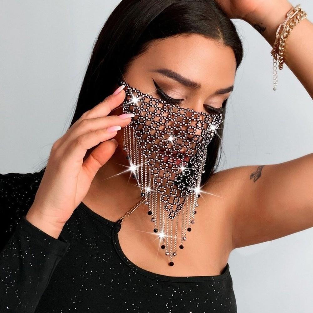 Quasten-Gesichtsbedeckung Bling Maskerade-Maske Wiederverwendbare Strass-Maske Nachtclub
