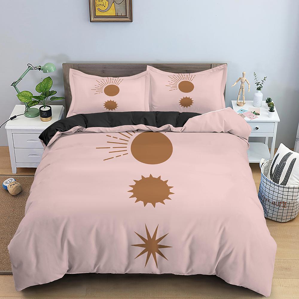 Psychedelic Duvet Cover Set Moon Sun Hand Bedding Set Personalized Polyester Comforter Cover Queen King Full Size for Kids Teens