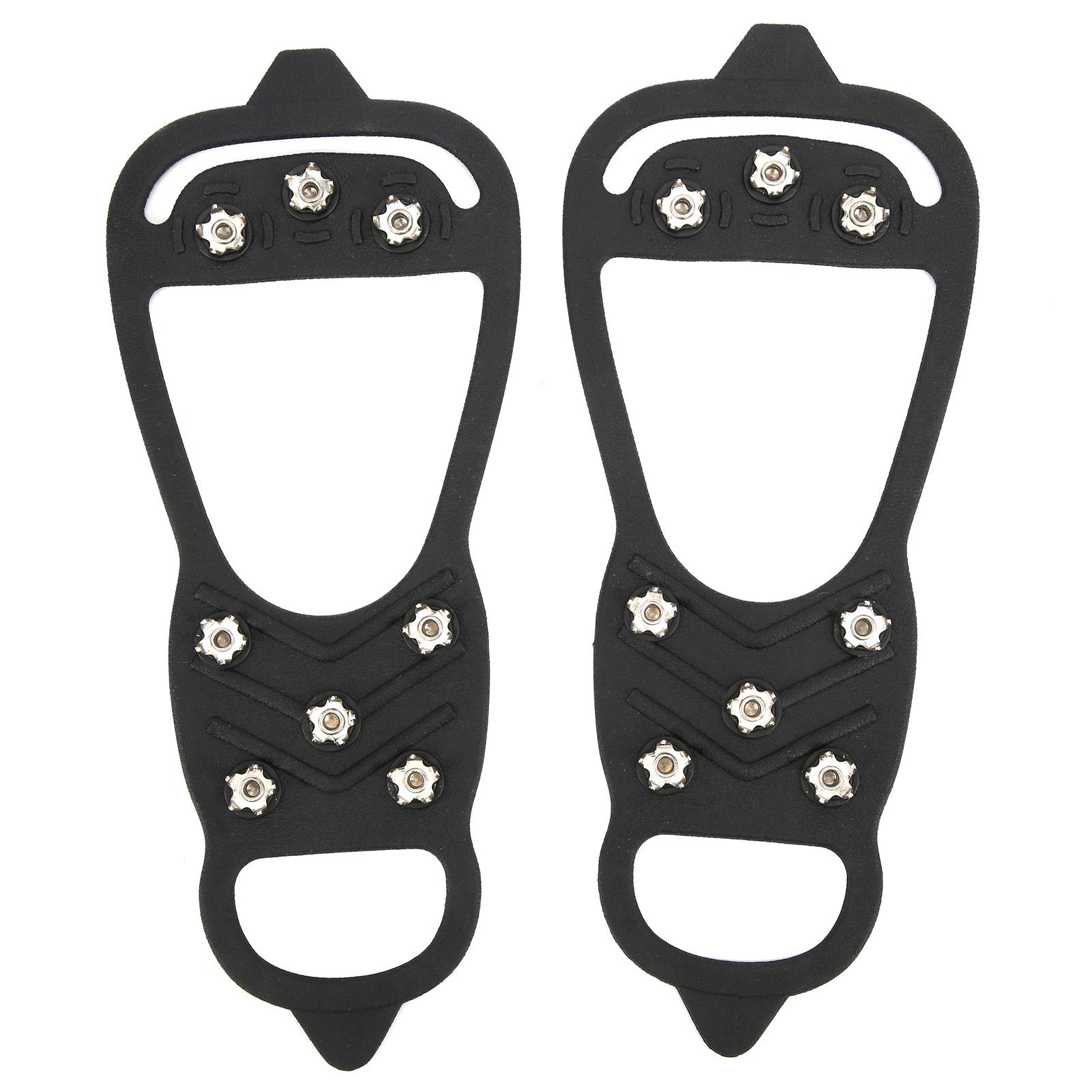 

1 пара 8-зубчатых шипов для ходьбы по снегу на открытом воздухе противоскользящие шипы для зимней обуви чехлы(L )