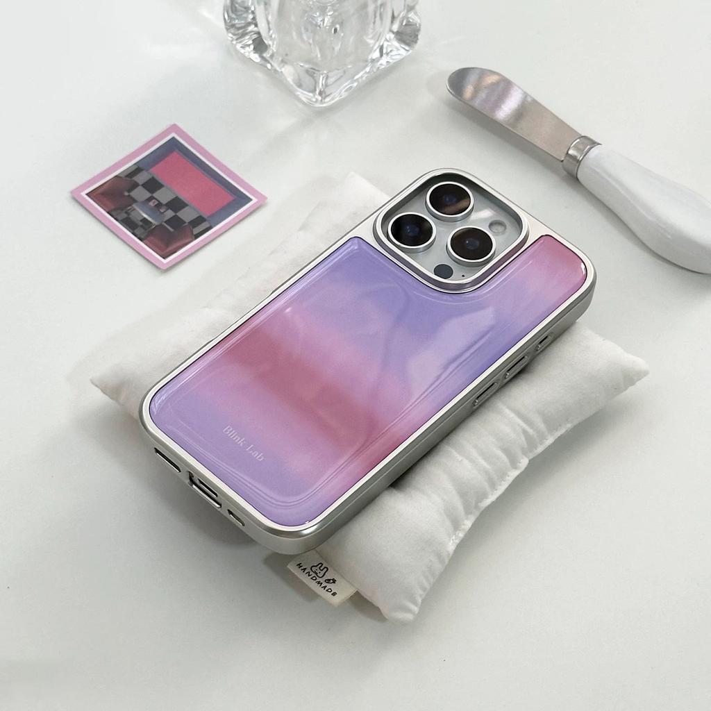 Ins Cute Gradient Pink and Purple Phone Case for IPhone 17 16 15 14 13 12 11 Air Pro Max X XR Plus Luxury Clear Soft Back Cover
