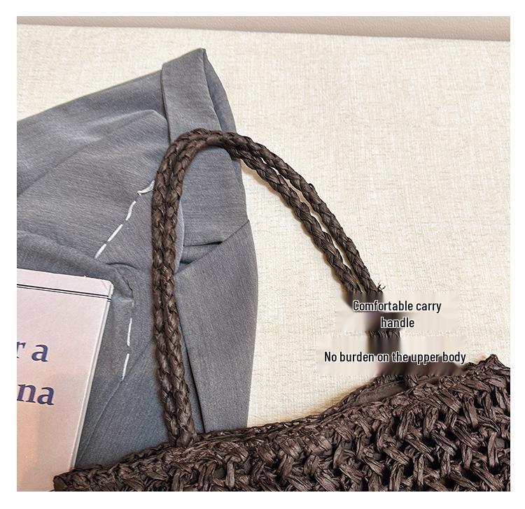 Luxury Retro Woven Hollow Shoulder Tote