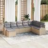 VidaXL 8-piece Garden Sofa Set with Cushions Beige Poly Rattan 3346160
