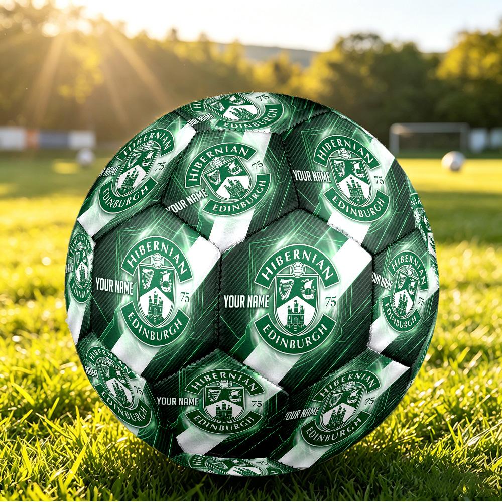 Personalized Size 5 Football Hibernian FC Pattern Outdoor Game Sports Ball Gift