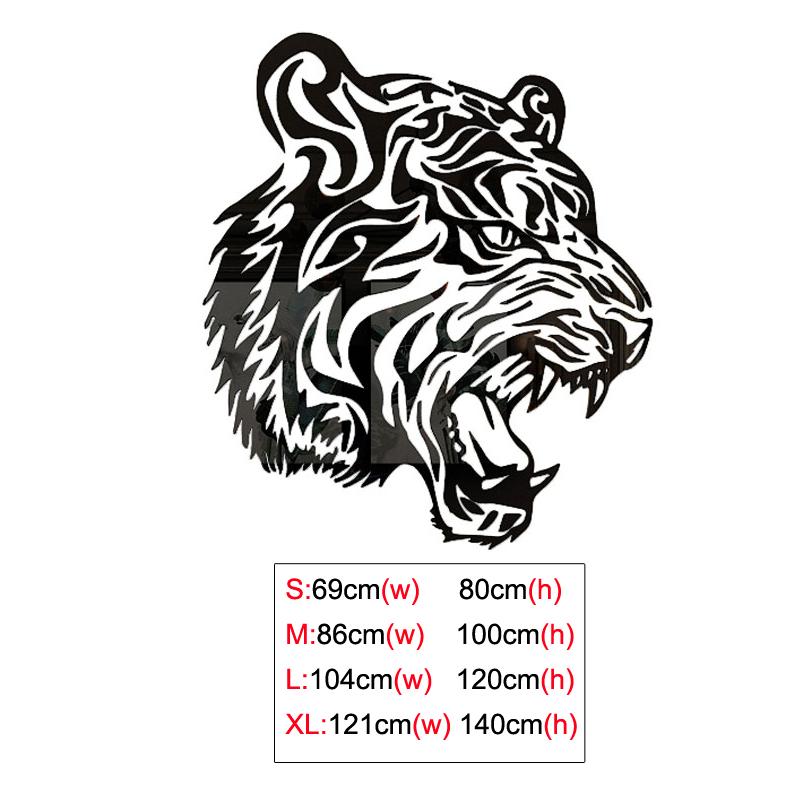 3D Tiger Head Mirror Wall Stickers Creative Wallpaper Self-adhesive Acrylic Wall Decal Living Room DIY Art Home Wall Decor