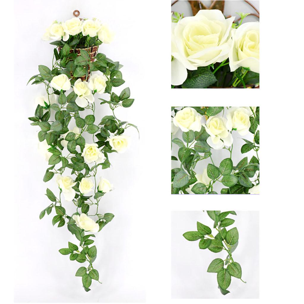 Buy BGZ Artificial Rose Flower Rattan Green Leaf Vine Garland Home