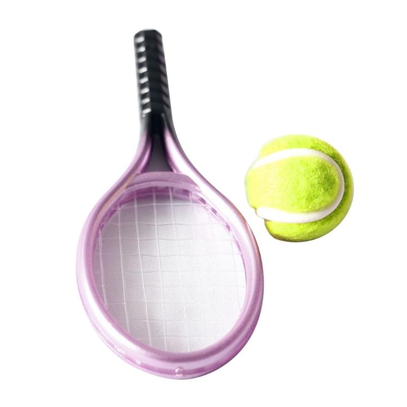 Tennis Ball Set Toddlers Household Model Kit Boys & Girls Gift Doll House Decor Model Mini Miniature House Decors