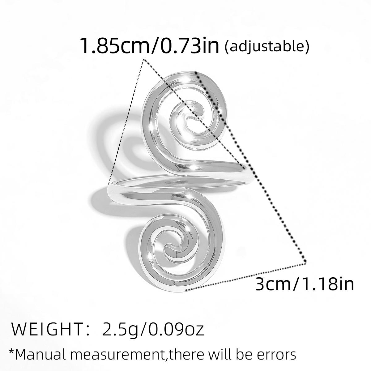 

Vintage Metal Irregular Smooth Spiral Ring Set Women s 18k Gold Plated for Everyday Wear, Vacation Travel resizable