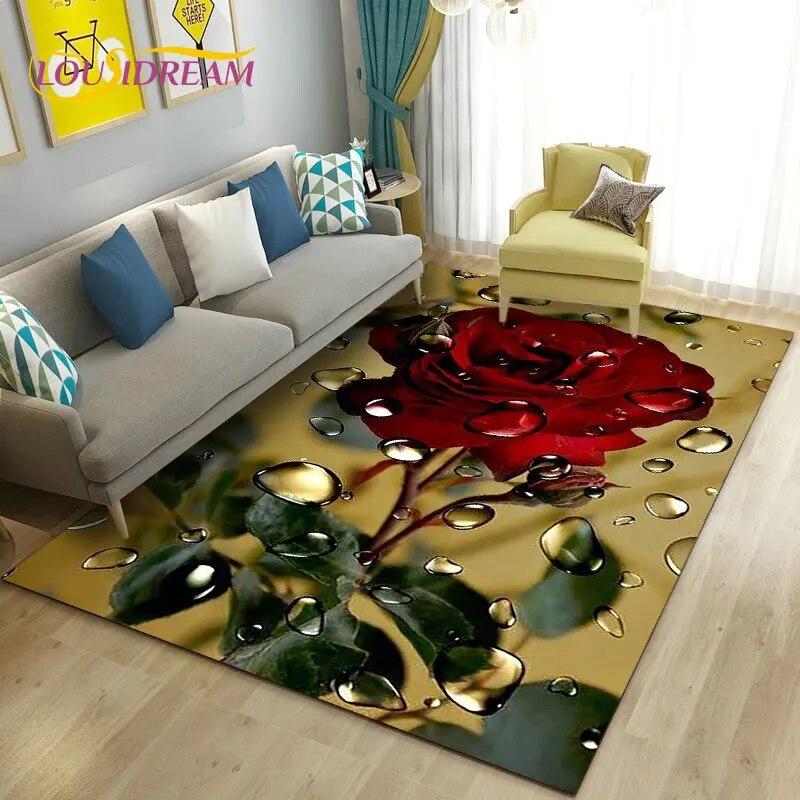 Dandelion Fresh Flower Plant Leaf Area Rug,Carpet Rug for Living Room Bedroom Sofa Doormat Decoration,Kitchen Non-slip Floor Mat