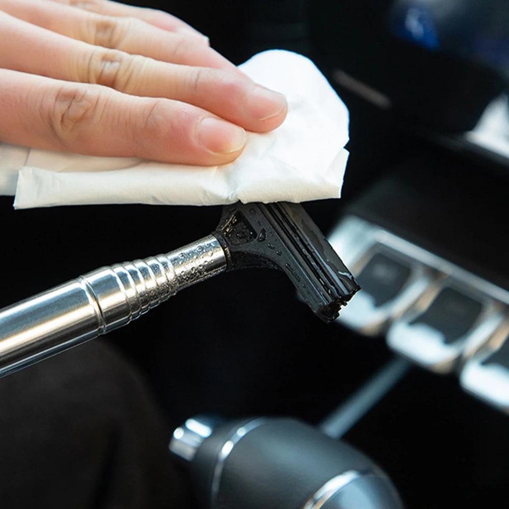 Retractable Car Rearview Mirror Wiper 98cm Telescopic Windshield Blade Cleaning Brush Long Handle Window Glass Wash Auto Cleaner