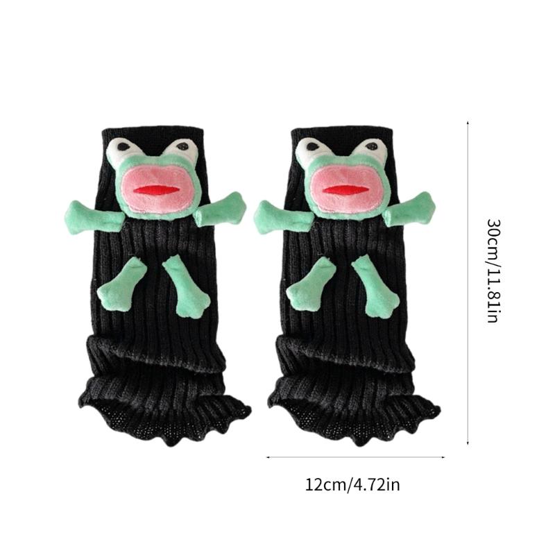 Stylish Funny Cartoon Leg Covers for Parties Or Cosplay Women Girls Cute 3D Stuffed Ugly Frogs Leg Warmers Boot Cuffs