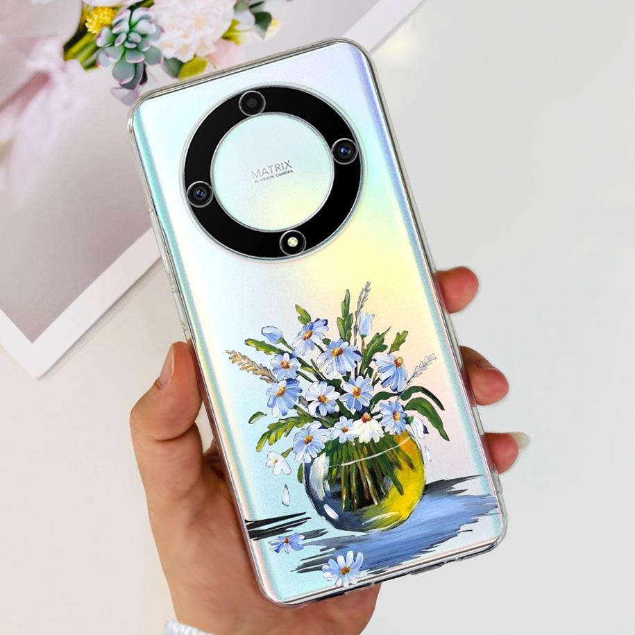 For Honor X9b 5G Case 2023 Fashion Flower Clear Silicone Soft Back Cover For Honor X9a RMO-NX1 Funda HonorX9 X 9 X 9B X 9A Coque