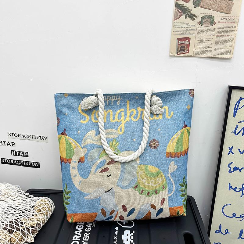 Fashionable Women's Crossbody Bag Double-sided Single-shoulder Bag Embroidered Tote Bag