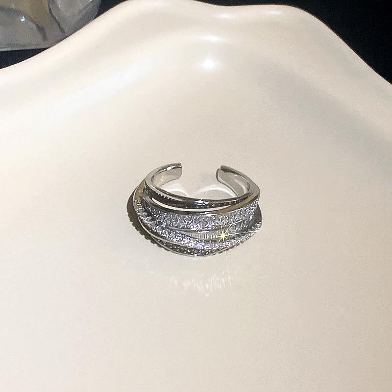 Vintage Palast Blumenring Diamantstil Leichter Luxus Premium Zeigefinger Schmuck