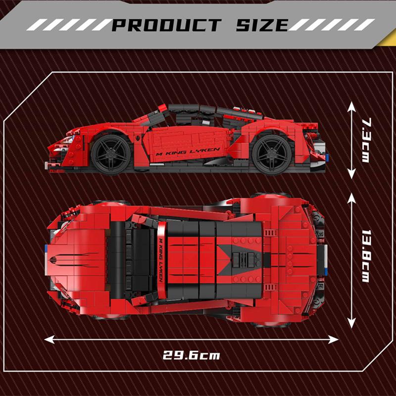 Mould King 10117 MOC Красный Lykan Sport Гоночный Автомобиль Строительные Блоки Сборка Технический Конструктор для Взрослых Игрушки Подарки