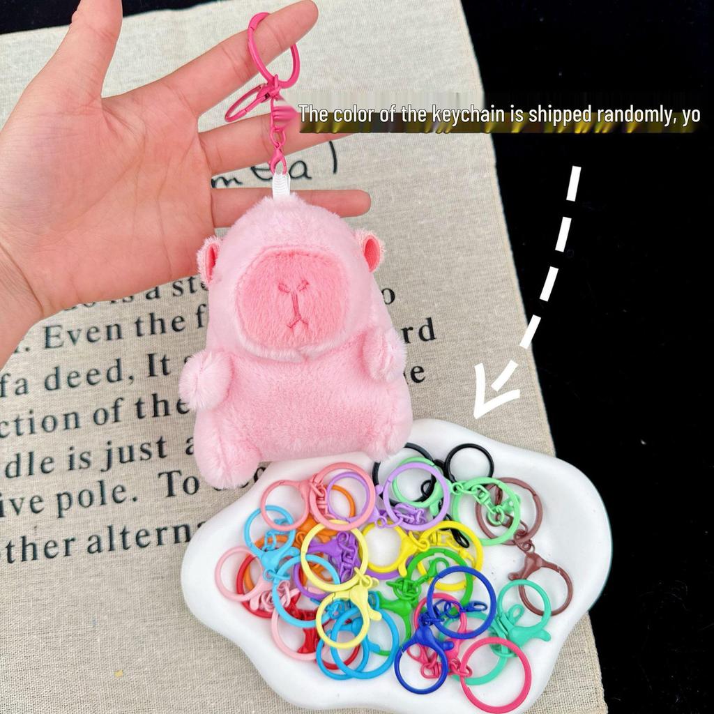 Capybara Plush Toy Keychain – Cute Stuffed Animal Backpack Clip