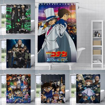 Shower Curtain Waterproof Polyester Fabric Paint Colorful Bath Curtains Detective Conan Home Bathroom Decor Curtain With Hook
