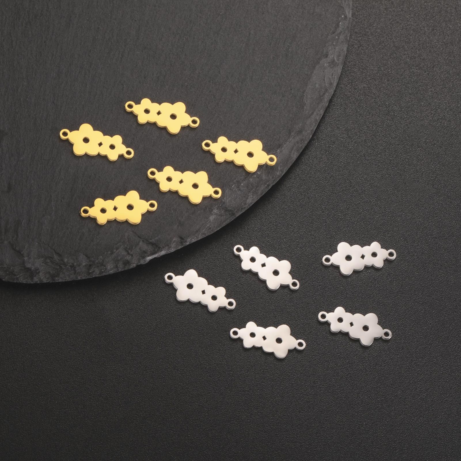 

5pcs/lot Charms for Jewelry Making Stainless Steel Lotus Tulip Bicycle Elephant Pendant DIY Accessories for Bracelet Necklace Silver