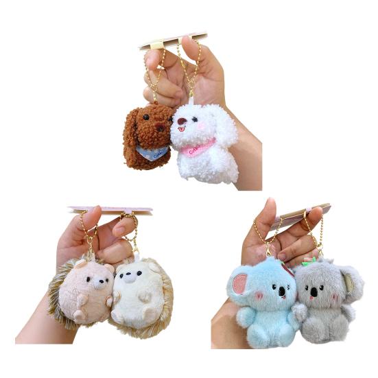 2 Piezas Llavero Fuerte Adsorción Magnética Diseño Koala Amuleto de Muñeco de Terciopelo Suave Llavero Bolsos Llaves Teléfono Colgante Portátil