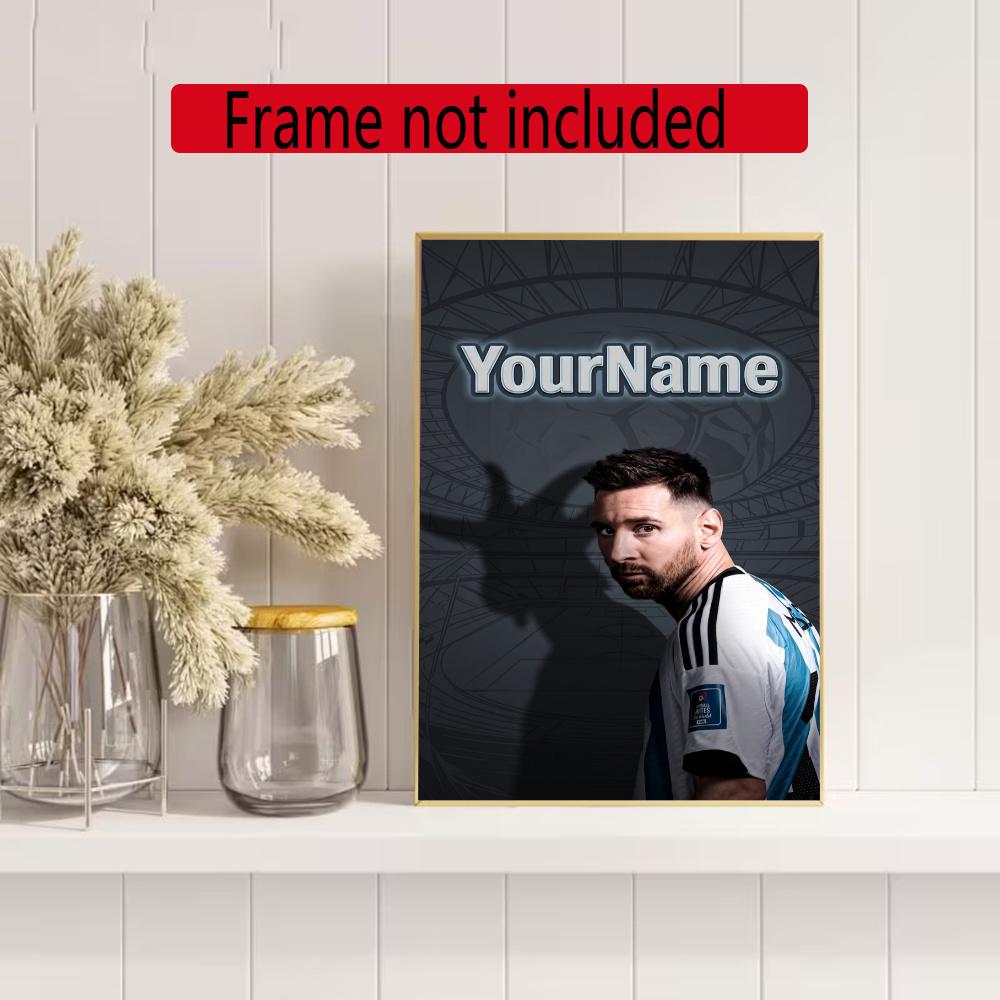 Messi Customize Your Name Diamond Painting Round Diamond Diy Frameless Holiday Artwork Suitable For Home Office Wall Decoration