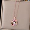 Colorful rose gold ladies flower necklace Design Sense Luxurious Pendant Necklace For Woman Fashion Jewelry