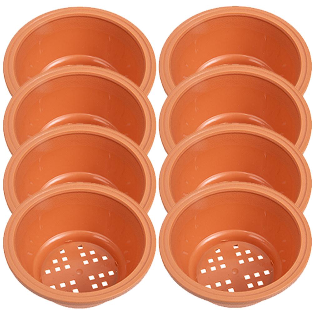 8Pcs Simple Design Solid Color Plastic Flower Pots for Balcony Windowsill Garden Use Easy Clean Smooth Surface Nursery Plant