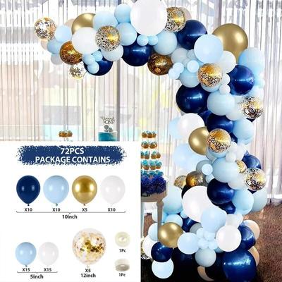 72 ks Modrý balónkový girlanda oblouk Vítejte Baby Shower Valentýn Narozeninová oslava Svatba Dekorace
