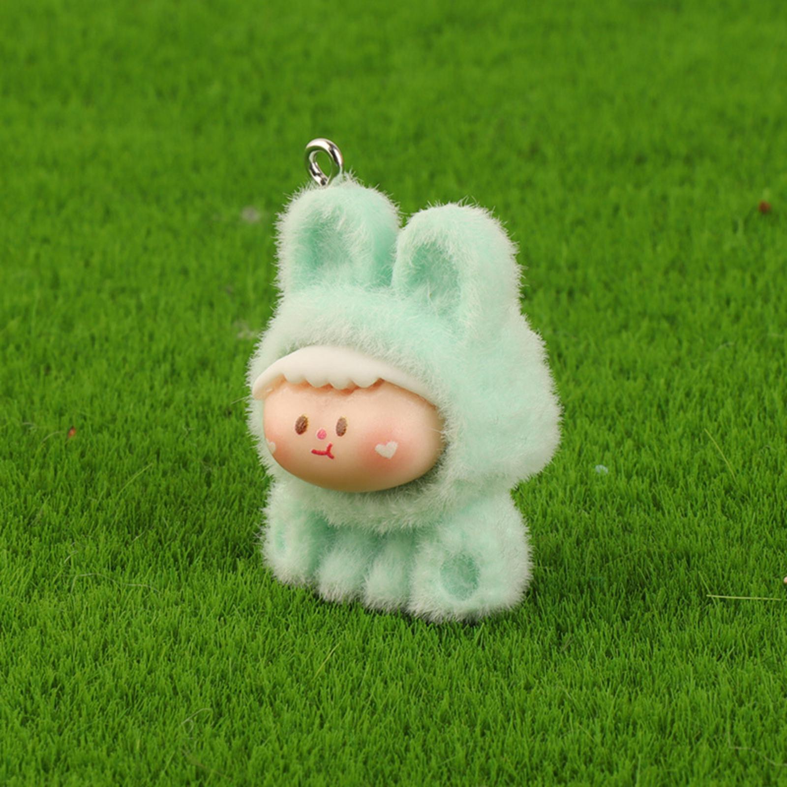 

Plush 3D Cute Keychain Pendant Furry Soft Key Ring Accessory for Car Keys Bag Charm Decoration with Durable Metal Hook One Size белый