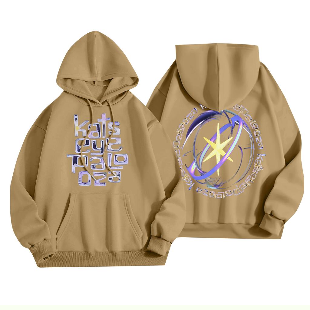 Unisex Fashion Lightweight Long Sleeve Pullover With Pockets Printed Hoodie