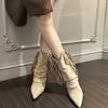 Fashion Ladies Shoes High Quality Mid-Calf Women's Boots Fashion Tassel Modern Boots Women Sexy Pointed Toe Solid Shoes for Women