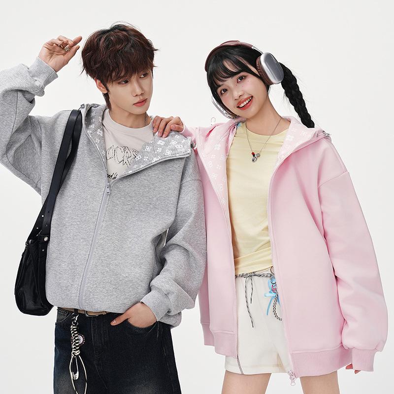 Spring & Autumn Unisex Hooded Cardigan: Trendy Mountain Style, Lightweight, Multi-color Options, Available for Group Purchase & Custom Printing.