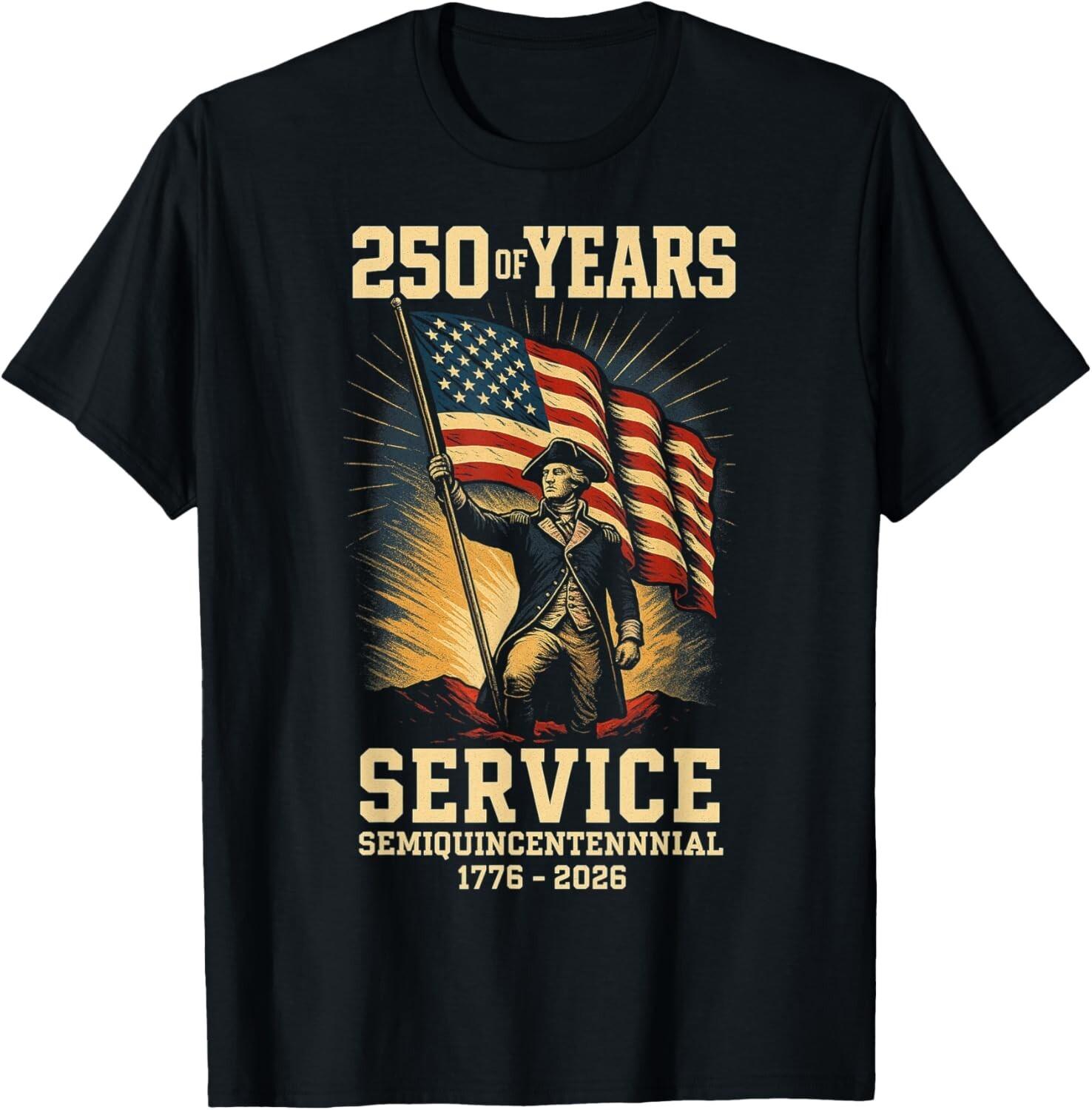 250 Years America Anniversary 1776-2026 Independence Day Unisex T-Shirt XL