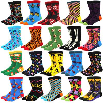 Men's Multi-color Printed Fruits, Food, Women's Socks, Funny, Skateboarding, Hip-hop, Animals, Socks