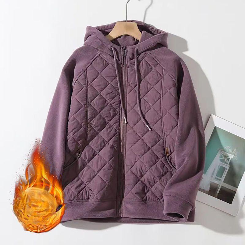 Autumn and Winter New Padded Jacket Women's Korean Version Zipper Thickened Casual Versatile Hooded