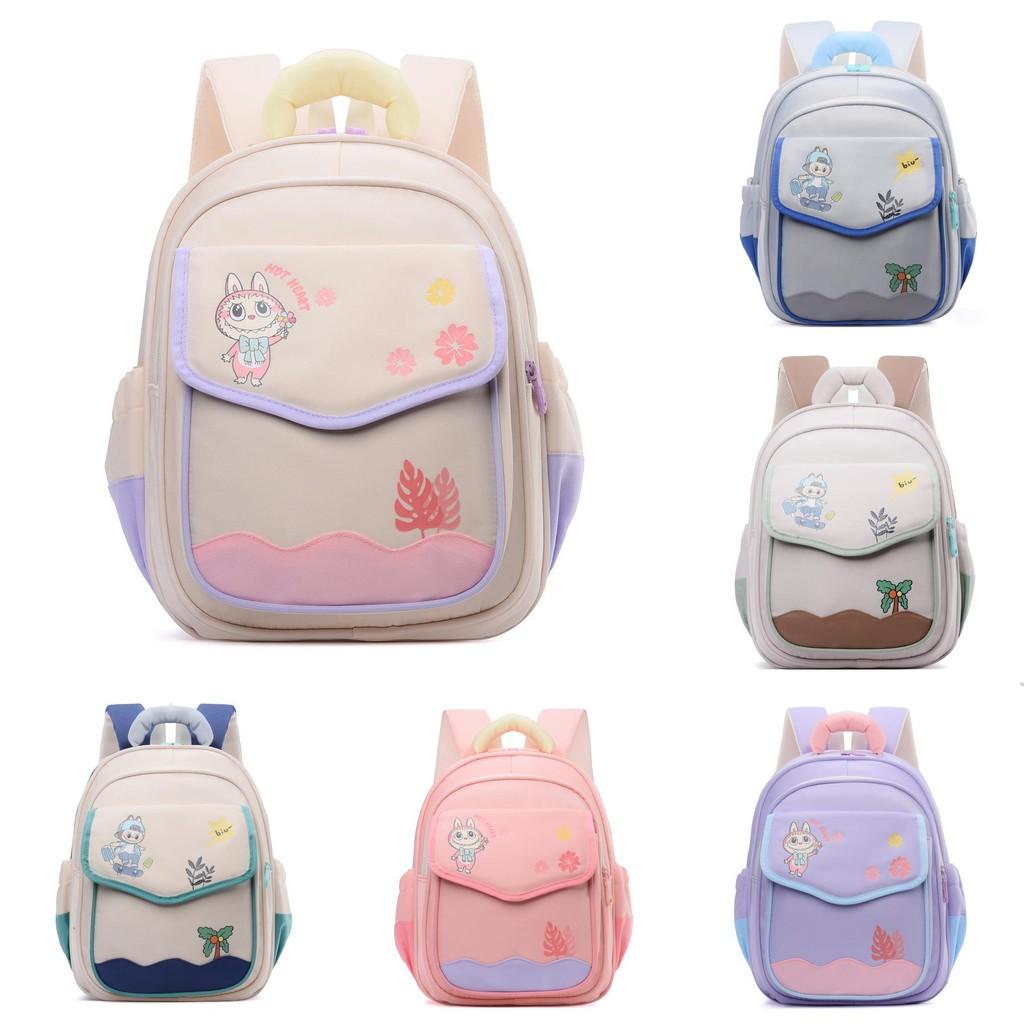 Kids School Backpack With Cartoon Pattern And Nylon Material For Preschoolchildren