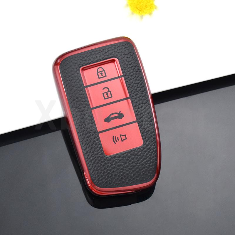 4 Buttons TPU Leather Car Key Case Cover Bag Holder For Lexus NX GS RX IS ES GX LX RC 200 250 350 LS 450H Keychain Protector Accessories