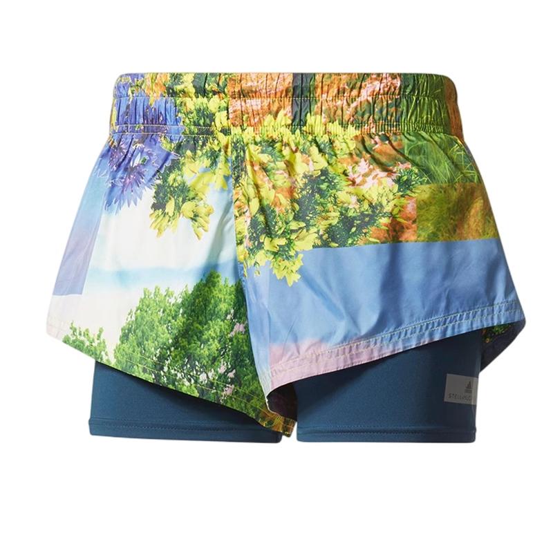 

adidas by Stella McCartney Women s Printed Two-in-One Running Shorts Multicolor BQ8282 2XS