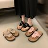 Foreign trade thick-soled cool slippers women's 2025 new metal lock flip-flop toe drag summer wear beach sandals women