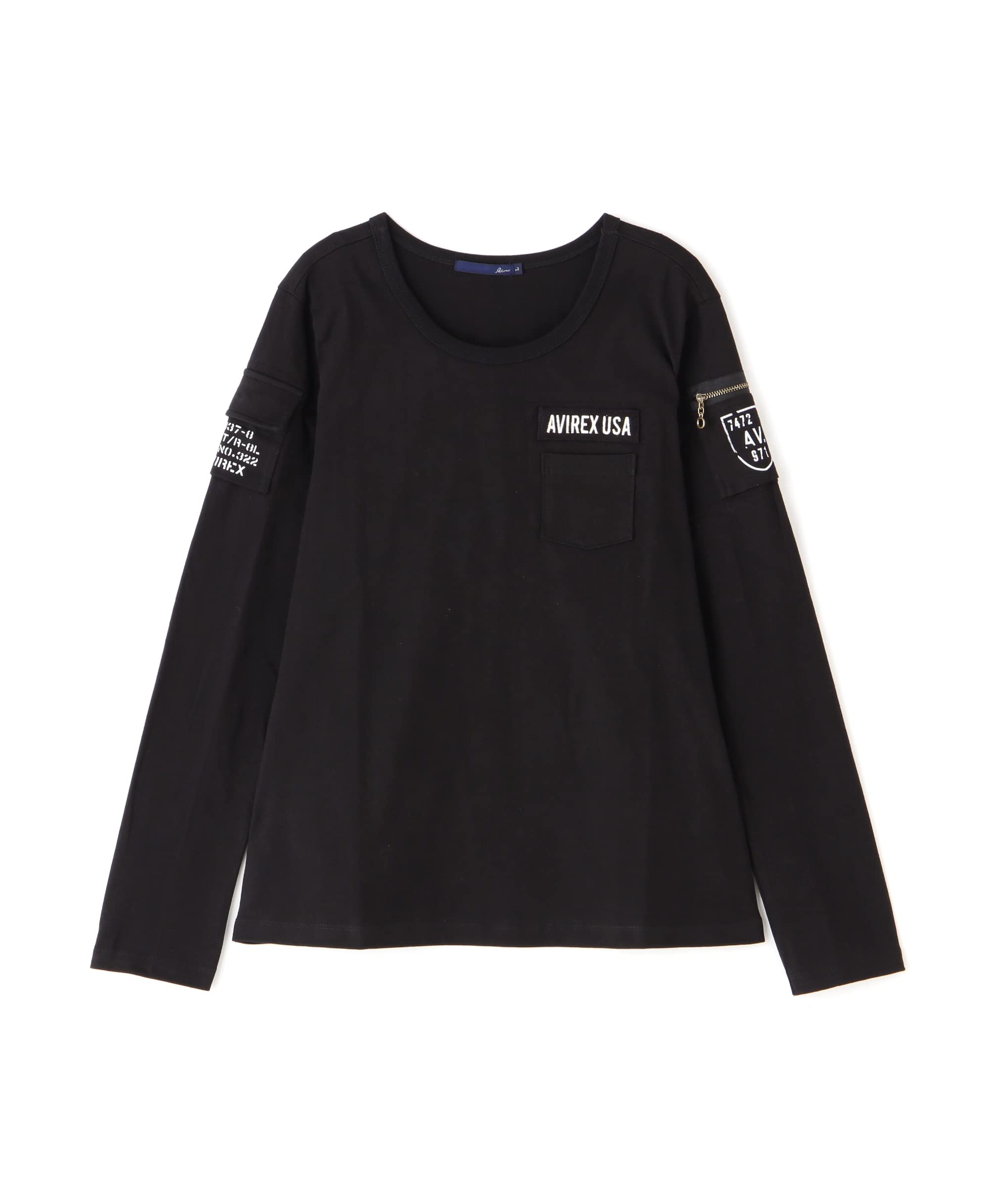 AVIREX WOMEN S LONG SLEEVE FATIGUE T-SHIRT black чёрный