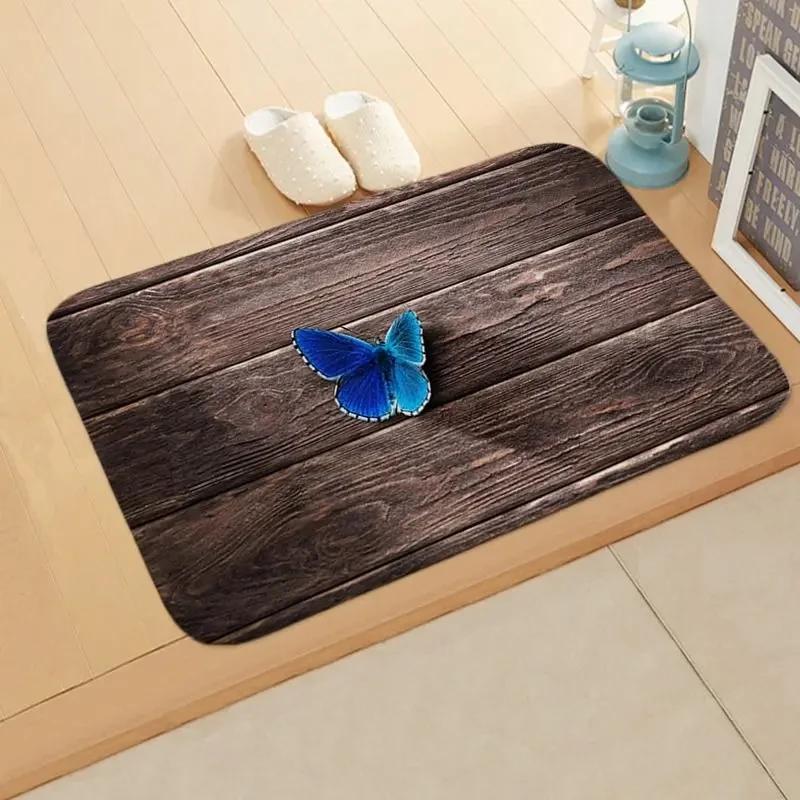 Butterfly Series Welcome Door Mat Non-slip Bath Kitchen Rugs Home Room Decoration Easy To Clean Entryways Entrance Floor Carpet