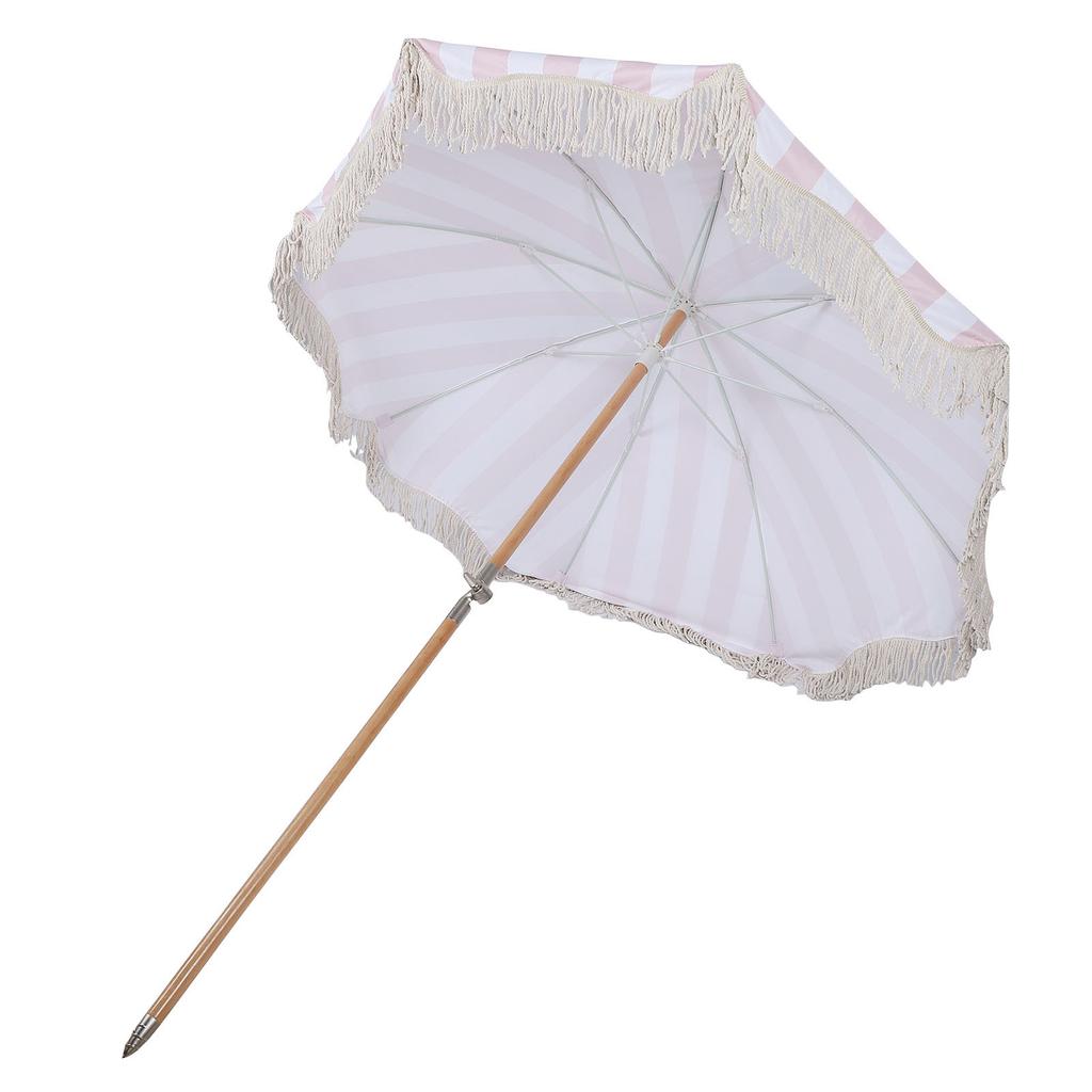 Patio Umbrella with Fringe 8 Fiberglass Ribs UV Proof Large Outdoor Table Market Umbrella for Garden Deck Backyard Pool